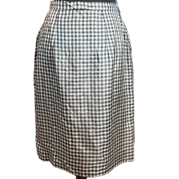 Vintage 1950s-1960s Black Tan Gingham Pencil Skirt Size 2 Rockabilly Pinup Girl - Picture 3 of 6
